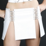 LSW1 - White Leather Skirt